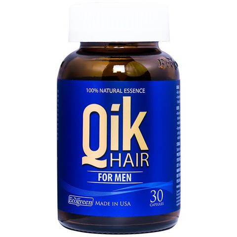 VIÊN UỐNG QIK HAIR FOR MEN ECOGREEN GIẢM RỤNG TÓC CHO NAM GIỚI (HỘP 30 VIÊN)