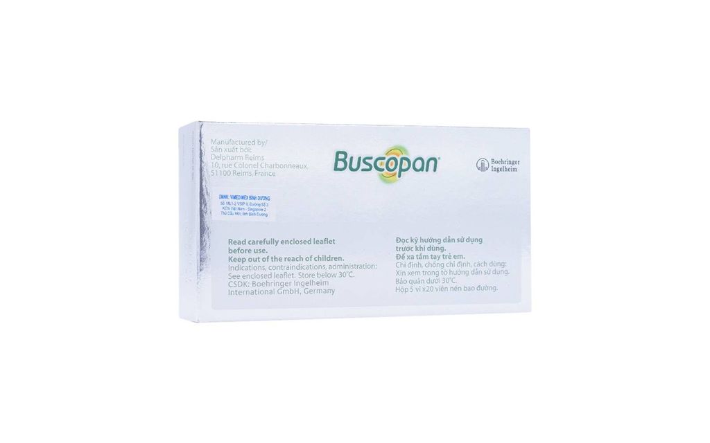 Thuốc Buscopan 10mg Boehringer điều trị co thắt đường tiêu hóa (5 vỉ x 20 viên)