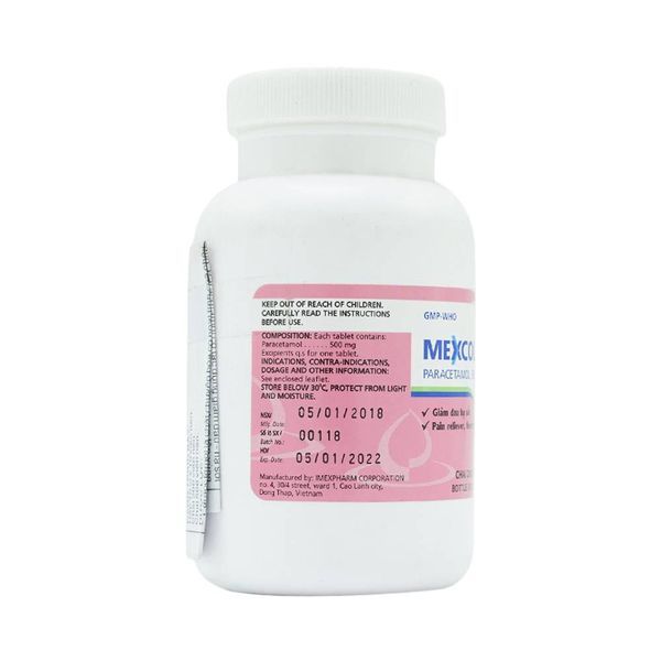 Mexcold 500mg ( lọ 200 viên)