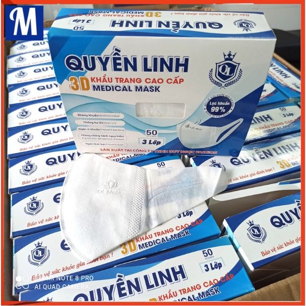 Khẩu trang 3D Quyền Linh(50 cái)