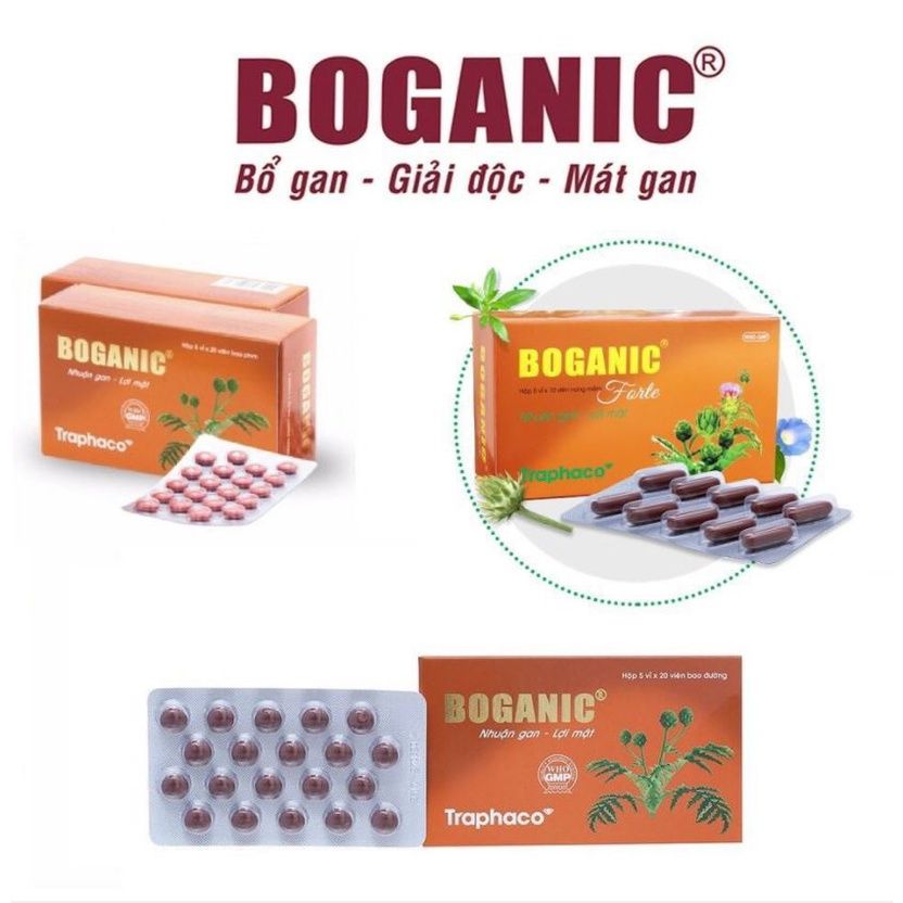 Boganic nén bao đường  giúp bổ gan, hỗ trợ điều trị suy giảm chức năng gan (5*20)