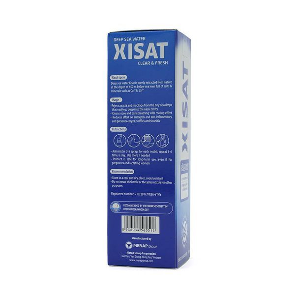 Xịt mũi nước biển sâu Xisat 75ml xịt sạch thông mũi dùng cho người lớn