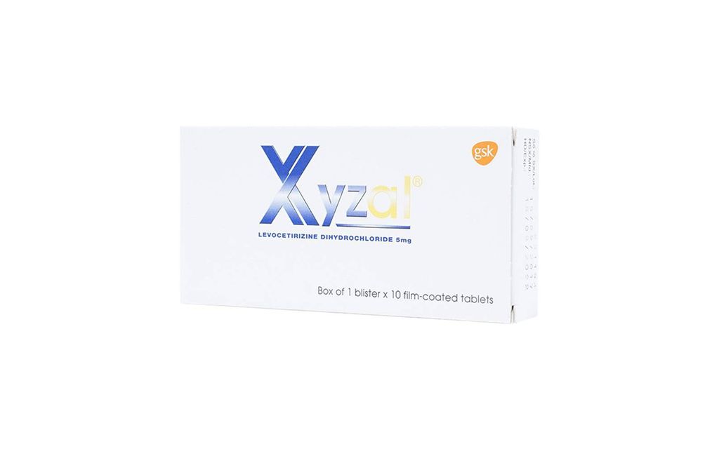Thuốc Xyzal 5mg GSK giảm viêm mũi dị ứng, mày đay (1 vỉ x 10 viên)