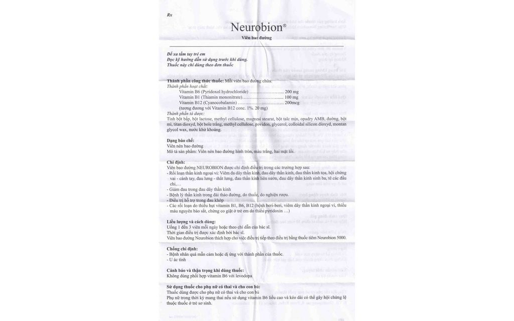 Thuốc Neurobion Merck xanh điều trị rối loạn thần kinh ngoại vi (5 vỉ x 10 viên)