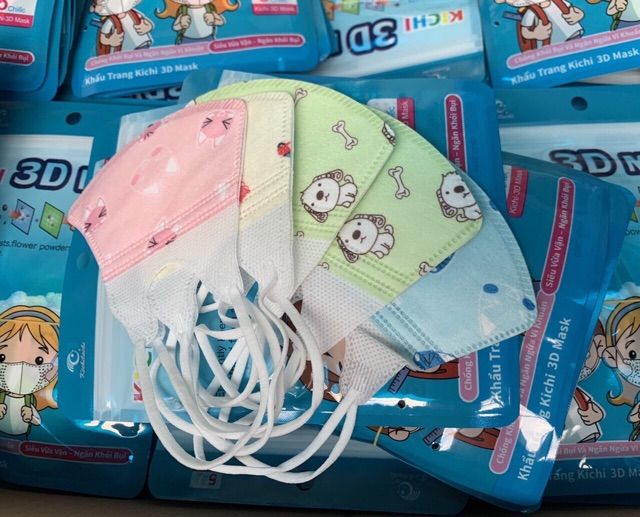 Khẩu trang trẻ em Kichi 3D Mask ( gói 5 cái)