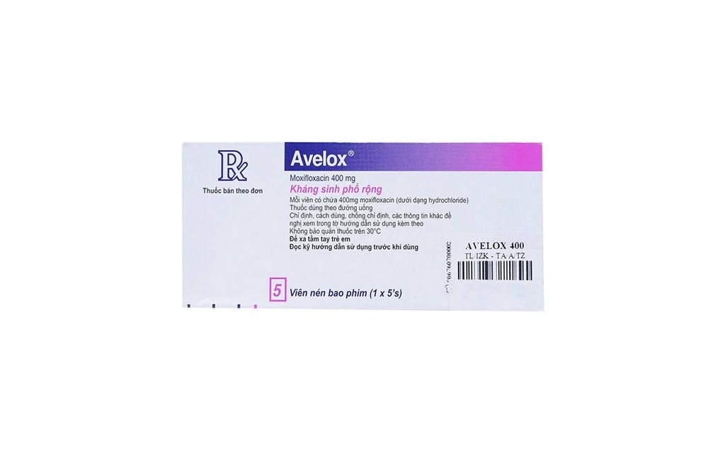 Thuốc Avelox 400mg Bayer điều trị nhiễm khuẩn (1 vỉ x 5 viên)