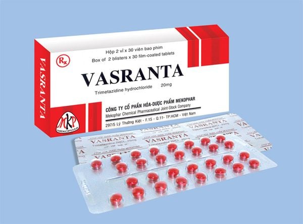 Thuốc điều trị đau thắt ngực Vasranta 20mg Mekophar hộp 60 viên