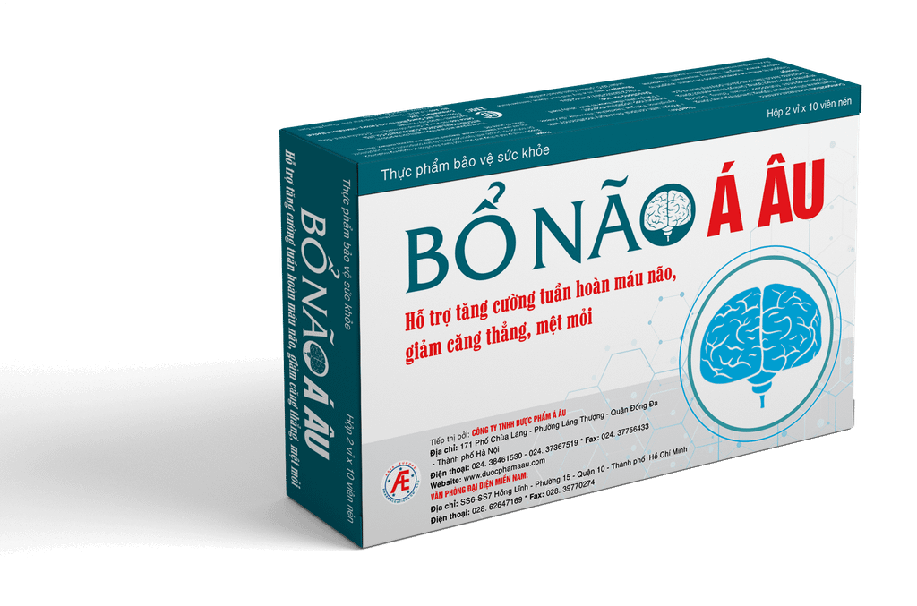 Bổ não Á Âu giúp tuần hoàn mạch máu não hộp 20 viên