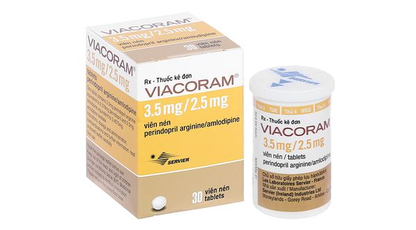 Viacoram 3.5mg/2.5mg trị tăng huyết áp hộp 30 viên