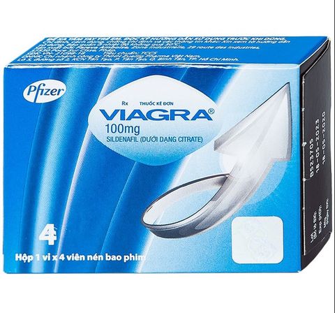 Thuốc Viagra 100mg Pfizer điều trị rối loạn cương dương (1 vỉ x 4 viên)