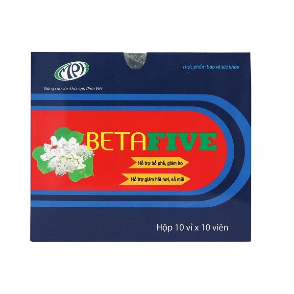 Viên uống cảm cúm Betafive hỗ trợ giảm nhanh các triệu trứng cảm mạo, cảm cúm, cảm lạnh - Hộp 100 viên
