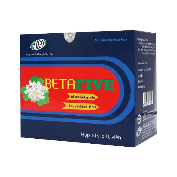 Viên uống cảm cúm Betafive hỗ trợ giảm nhanh các triệu trứng cảm mạo, cảm cúm, cảm lạnh - Hộp 100 viên