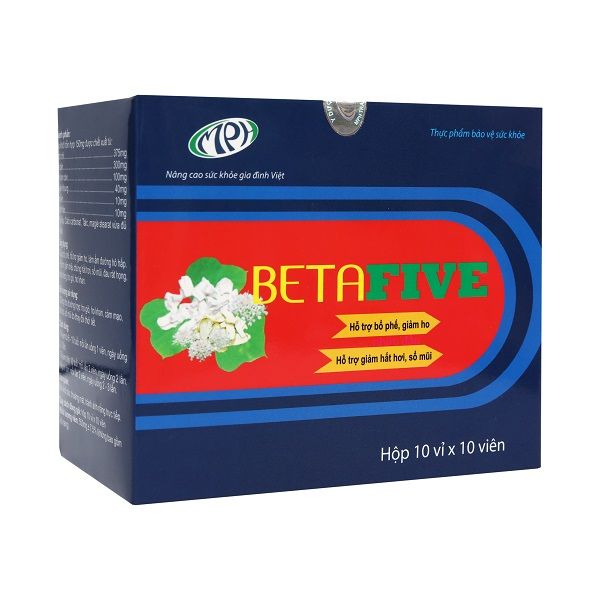 Viên uống cảm cúm Betafive hỗ trợ giảm nhanh các triệu trứng cảm mạo, cảm cúm, cảm lạnh - Hộp 100 viên