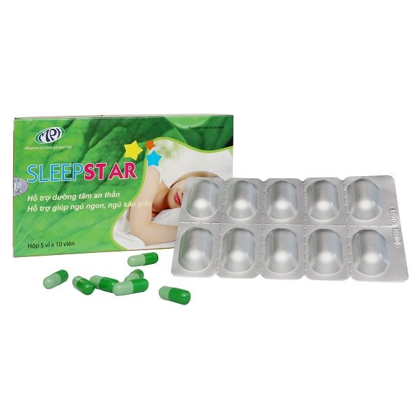 Dưỡng tâm an thần Sleep Star Tạo giấc ngủ tự nhiên, sâu giấc, giảm hồi hộp, cải thiện tình trạng mất ngủ kinh niên - Hộp 50 viên