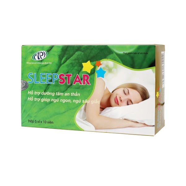 Dưỡng tâm an thần Sleep Star Tạo giấc ngủ tự nhiên, sâu giấc, giảm hồi hộp, cải thiện tình trạng mất ngủ kinh niên - Hộp 50 viên