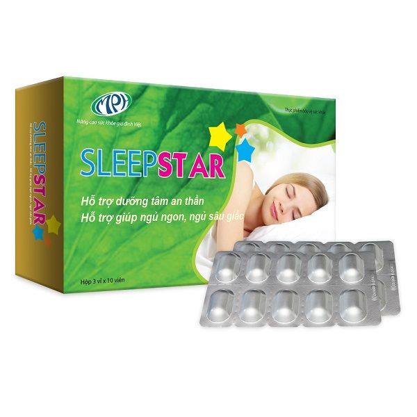 Dưỡng tâm an thần Sleep Star Tạo giấc ngủ tự nhiên, sâu giấc, giảm hồi hộp, cải thiện tình trạng mất ngủ kinh niên - Hộp 50 viên