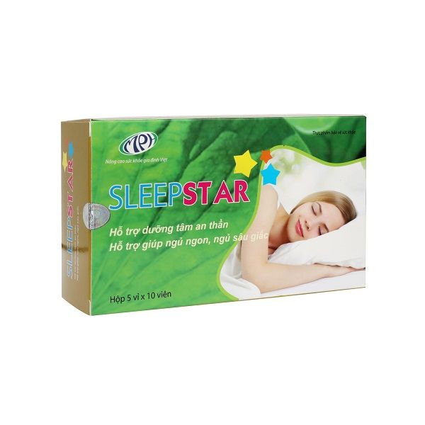 Dưỡng tâm an thần Sleep Star Tạo giấc ngủ tự nhiên, sâu giấc, giảm hồi hộp, cải thiện tình trạng mất ngủ kinh niên - Hộp 50 viên