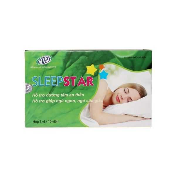 Dưỡng tâm an thần Sleep Star Tạo giấc ngủ tự nhiên, sâu giấc, giảm hồi hộp, cải thiện tình trạng mất ngủ kinh niên - Hộp 50 viên