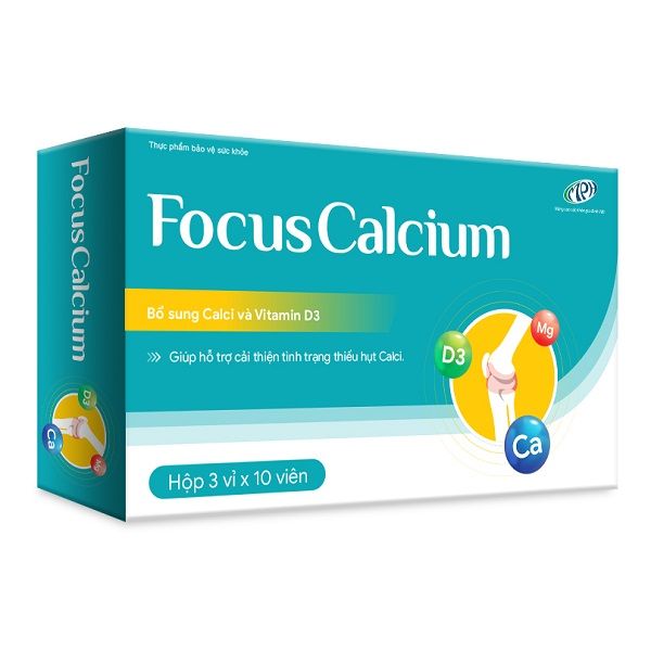 Viên Canxi Focus Calcium vỉ 30 viên