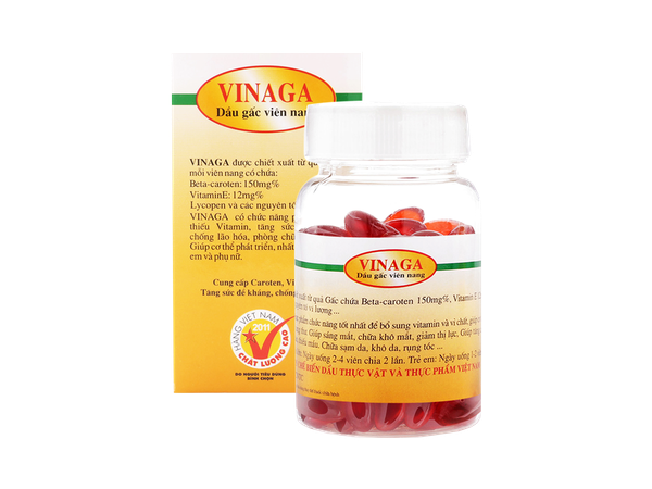 VIÊN UỐNG TĂNG CƯỜNG THỊ LỰC DẦU GẤC VINAGA (LỌ 100 VIÊN)