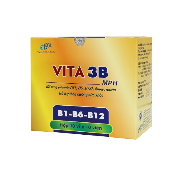 Viên uống Vitamin tổng hợp Vita 3B bổ sung Vitamin nhóm B - Hộp 100 viên