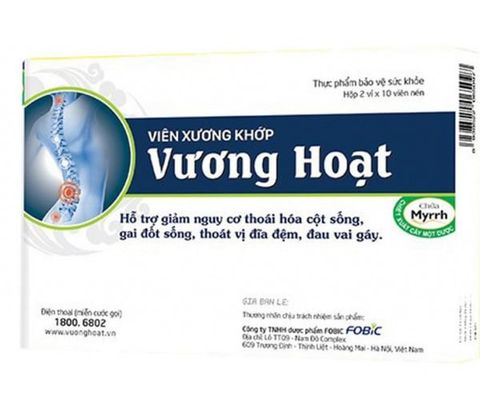 Viên xương khớp Vương Hoạt  hỗ trợ giảm thoái hóa cột sống, gai đốt sống, thoát vị đĩa đệm, đau vai gáy