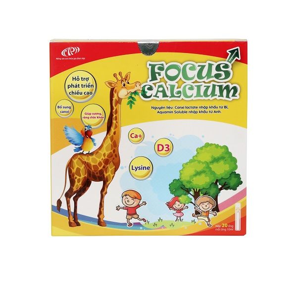 Ống uống bổ sung Canxi cho trẻ Focus Calcium giúp xương và răng chắc khỏe hỗ trợ phát triển chiều cao ở trẻ nhỏ