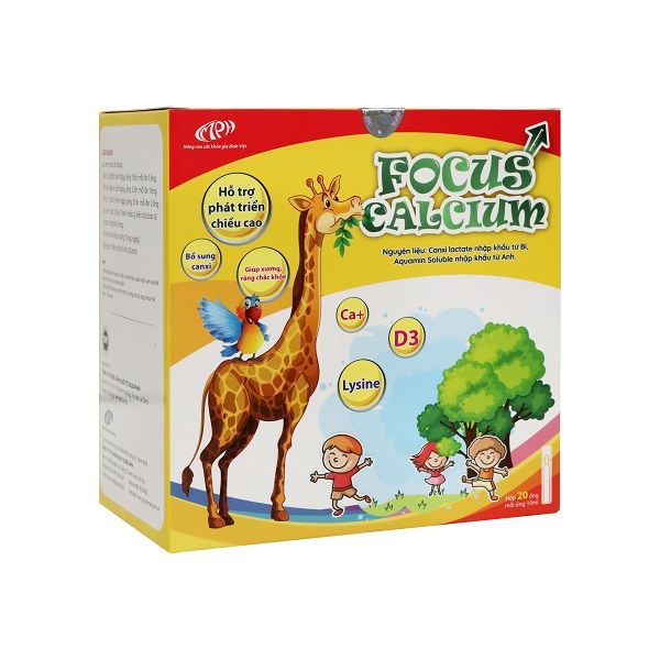 Ống uống bổ sung Canxi cho trẻ Focus Calcium giúp xương và răng chắc khỏe hỗ trợ phát triển chiều cao ở trẻ nhỏ
