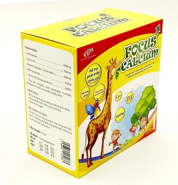 Ống uống bổ sung Canxi cho trẻ Focus Calcium giúp xương và răng chắc khỏe hỗ trợ phát triển chiều cao ở trẻ nhỏ