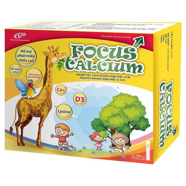 Ống uống bổ sung Canxi cho trẻ Focus Calcium giúp xương và răng chắc khỏe hỗ trợ phát triển chiều cao ở trẻ nhỏ