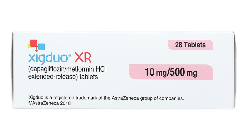 Xigduo XR 10mg/500mg trị đái tháo đường (4 vỉ x 7 viên)