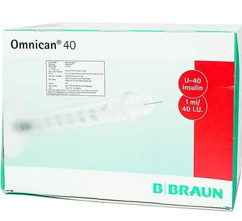 Kim tiêm tiểu đường B.Braun Omnican 1ml/40 I.U màu đỏ dùng cho người tiểu đường (100 cái)