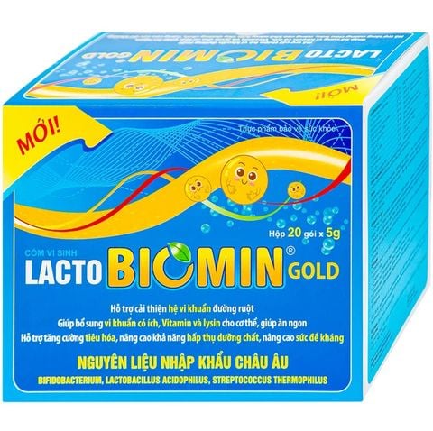 Cốm Lacto Biomin Gold hỗ trợ cải thiện hệ vi khuẩn đường ruột (20 gói)