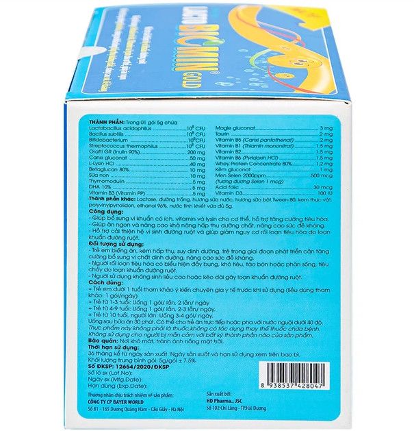 Cốm Lacto Biomin Gold hỗ trợ cải thiện hệ vi khuẩn đường ruột (20 gói)