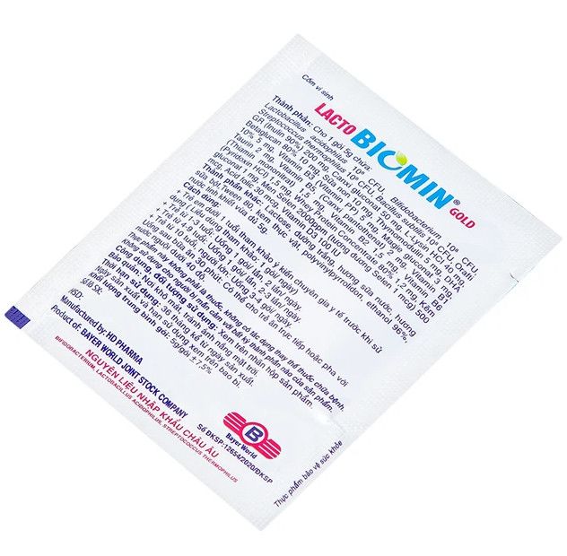 Cốm Lacto Biomin Gold hỗ trợ cải thiện hệ vi khuẩn đường ruột (20 gói)