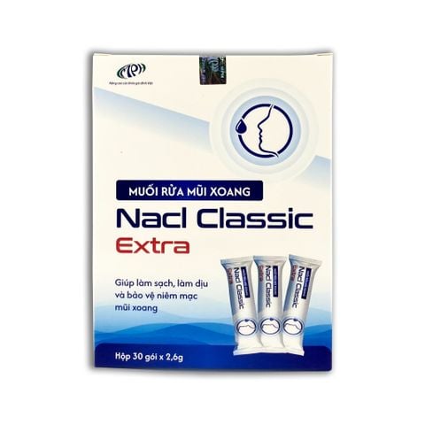 Muối rửa mũi xoang NaCl Classic Extra - Làm sạch dịu nhẹ, bảo vệ niêm mạc mũi xoang (không có bình)