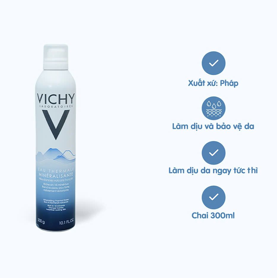 Xịt khoáng VICHY Thermal Spa Water dưỡng da (Chai 300ml)