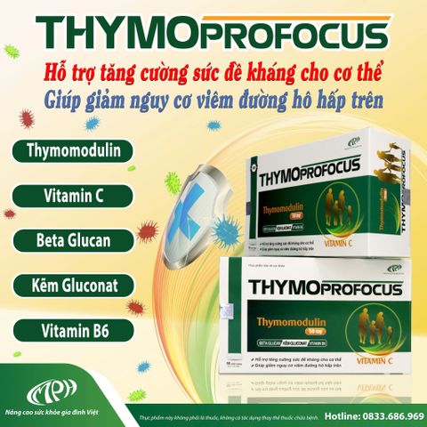 Viên uống THYMOPROFOCUS || Tăng đề kháng - Giảm nguy cơ mắc viêm đường hô hấp trên (50 viên)