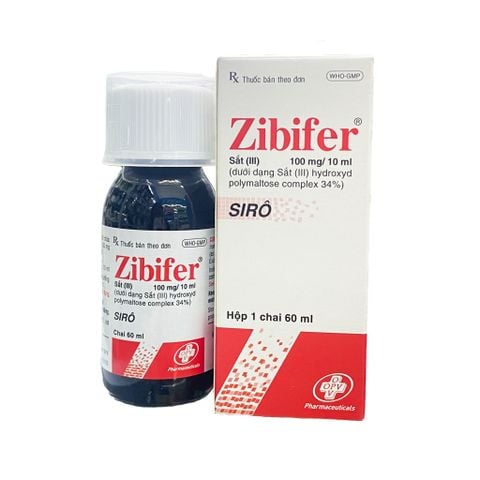 Thuốc dự phòng và điều trị thiếu máu do thiếu sắt Zibifer 60ml
