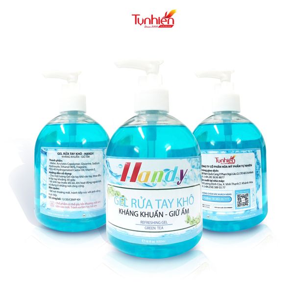 Gel rửa tay khô Handy với hương trà xanh 500ml