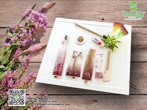 Combo 100 bộ bàn chải nhựa tự hủy và kem Eday 3g bao bì hoa văn trong