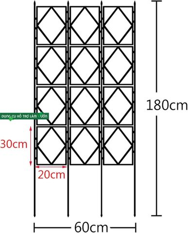  Khung trồng hoa hồng leo 60x180cm Daim 