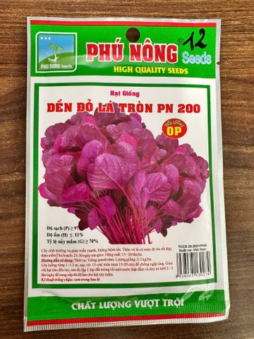  Hạt giống rau dền đỏ lá tròn PN 200 