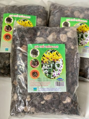  Giá thể trồng lan vỏ thông đá bọt 