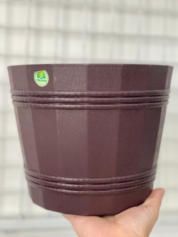  Chậu nhựa trồng cây KT 22x22x17cm màu nâu nhựa Duy Tân 