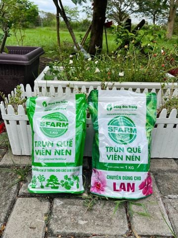  Phân trùn quế viên nén Sfarm cho hoa lan 