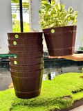  Chậu nhựa trồng cây KT 22x22x17cm màu nâu nhựa Duy Tân 