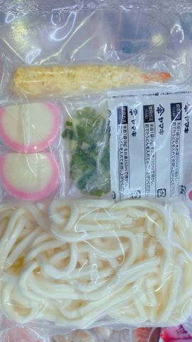 うどんセット ※冷凍うどん、海老天、かまぼこ、 刻みねぎ、うどん粉末スープ入り