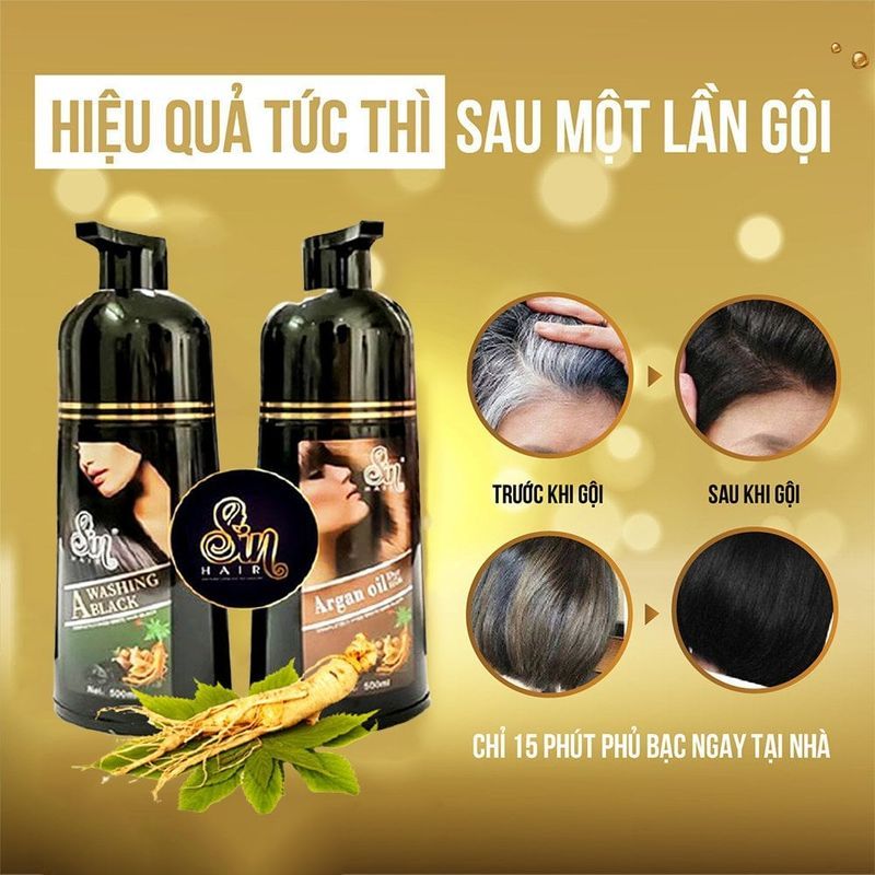 DẦU GỘI PHỦ BẠC SIN HAIR NHẬT BẢN - MÀU ĐEN TỰ NHIÊN