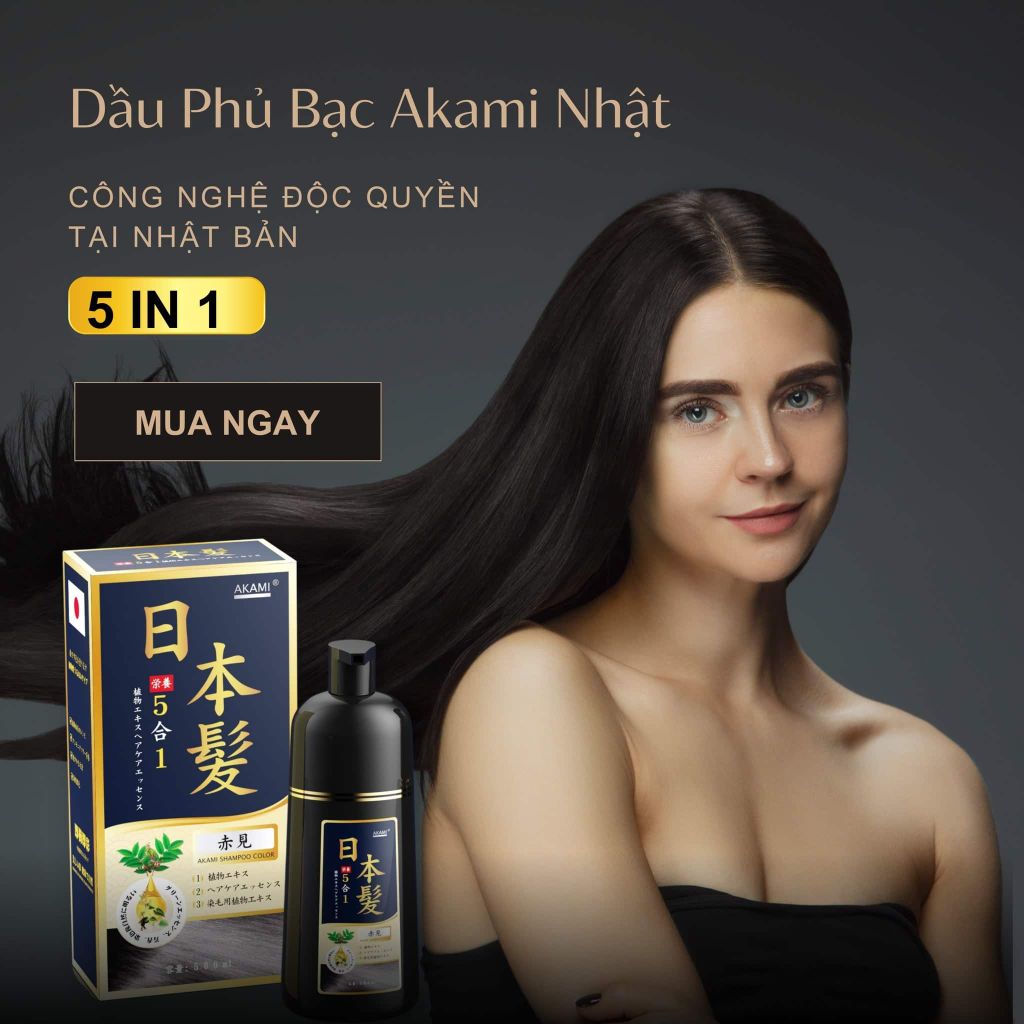 Akami 5 IN 1 Chính Hãng  Nhật Bản Dầu Gội Phủ Bạc Nhân Sâm, Gội là đen, Komi, Sin hair, Laco - Phiên Bản Cao Cấp